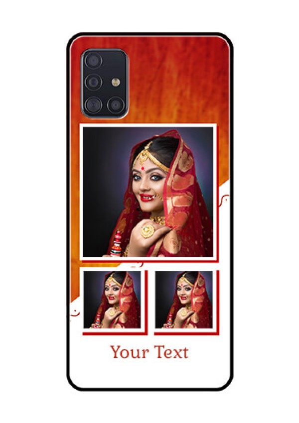 Galaxy A51 Custom Glass Phone Case  - Wedding Memories Design  
