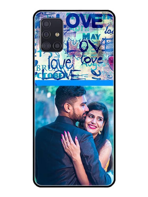 Custom Galaxy A51 Custom Glass Mobile Case  - Colorful Love Design