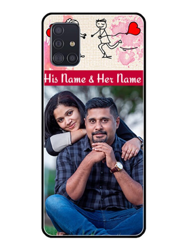 Custom Galaxy A51 Photo Printing on Glass Case  - You and Me Case Design