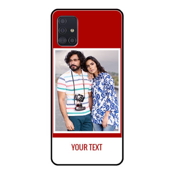 Galaxy A51 Personalized Glass Phone Case  - Simple Red Color Design