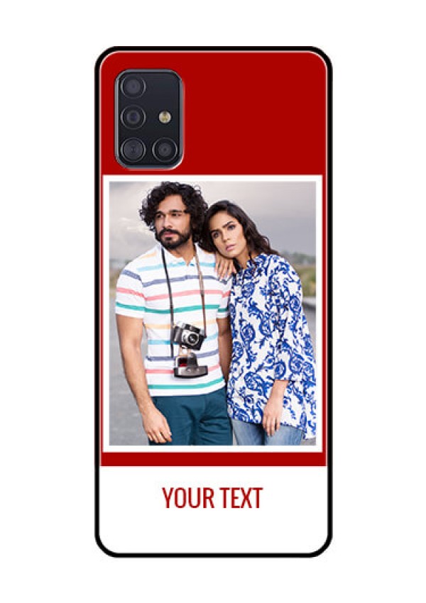 Galaxy A51 Personalized Glass Phone Case  - Simple Red Color Design