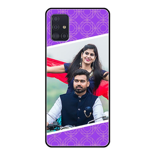Galaxy A51 Custom Glass Phone Case - Violet Pattern Design Galaxy A51 Custom Glass Phone Case - Violet Pattern Design