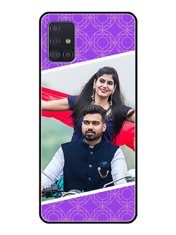 Custom Galaxy A51 Custom Glass Phone Case  - Violet Pattern Design