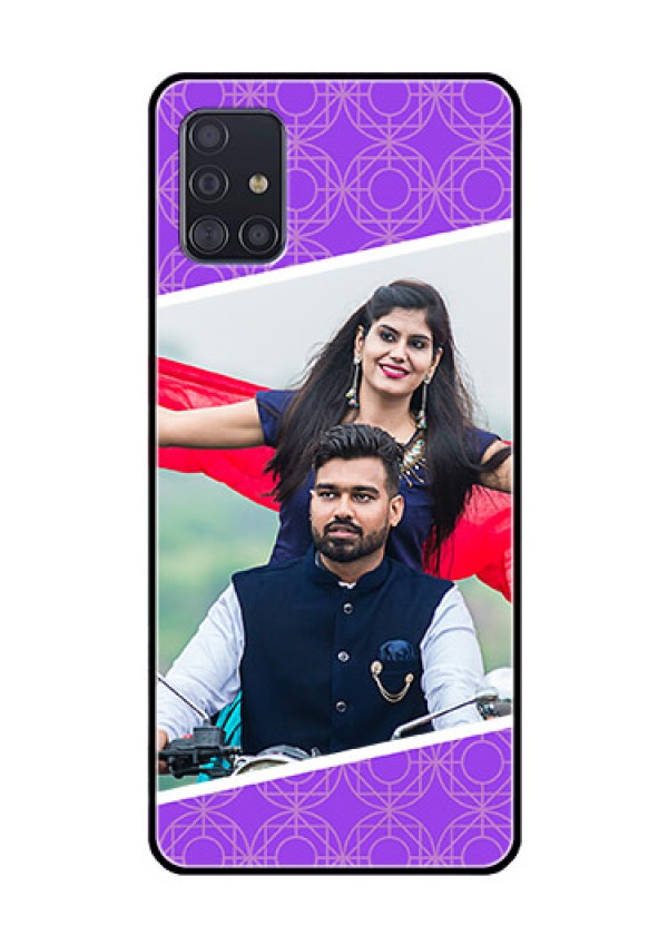 Galaxy A51 Custom Glass Phone Case  - Violet Pattern Design
