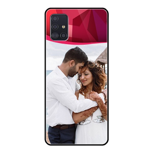 Galaxy A51 Custom Glass Mobile Case - Red Abstract Design Galaxy A51 Custom Glass Mobile Case - Red Abstract Design