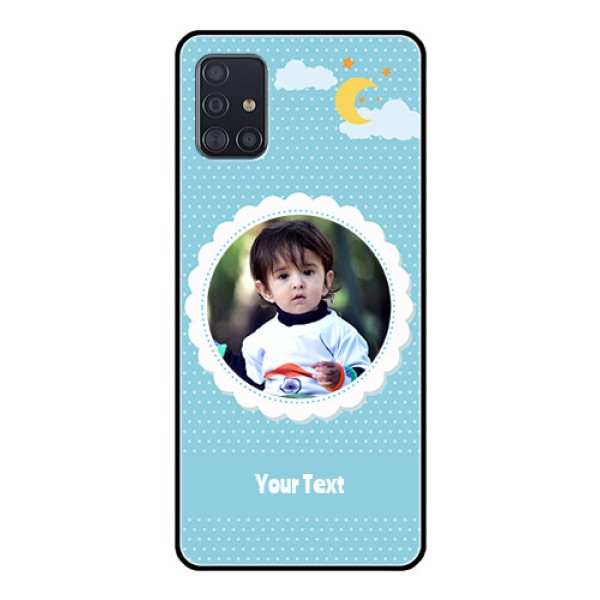 Galaxy A51 Personalised Glass Phone Case  - Violet Pattern Design