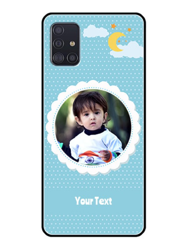 Custom Galaxy A51 Personalised Glass Phone Case  - Violet Pattern Design