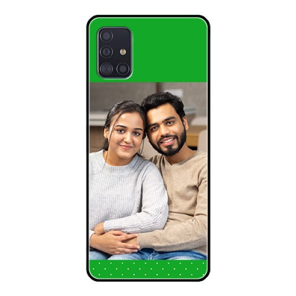 Galaxy A51 Personalized Glass Phone Case  - Green Pattern Design