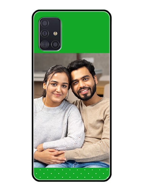 Custom Galaxy A51 Personalized Glass Phone Case  - Green Pattern Design