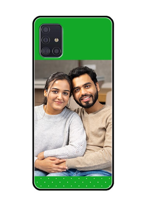 Galaxy A51 Personalized Glass Phone Case  - Green Pattern Design