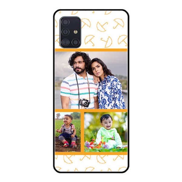 Galaxy A51 Custom Glass Mobile Case - Yellow Pattern Design Galaxy A51 Custom Glass Mobile Case - Yellow Pattern Design