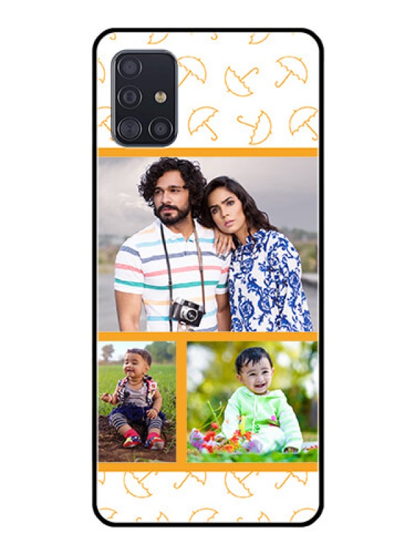 Custom Galaxy A51 Custom Glass Mobile Case  - Yellow Pattern Design