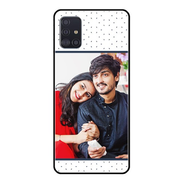 Galaxy A51 Personalized Glass Phone Case  - Premium Dot Design