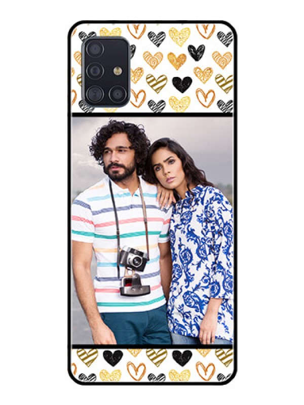 Custom Galaxy A51 Photo Printing on Glass Case  - Love Symbol Design