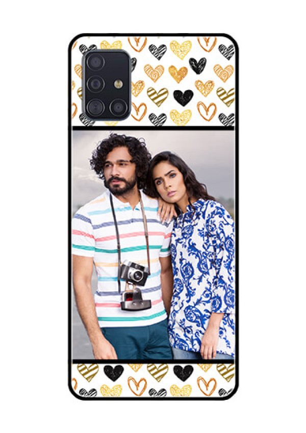 Galaxy A51 Photo Printing on Glass Case  - Love Symbol Design
