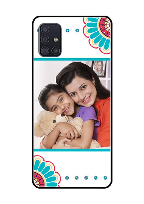 Galaxy A51 Custom Glass Phone Case  - Flower Design
