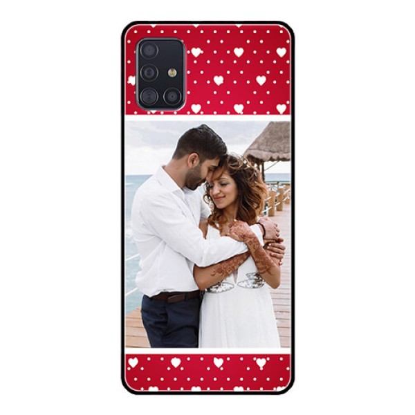Galaxy A51 Photo Printing on Glass Case  - Hearts Mobile Case Design
