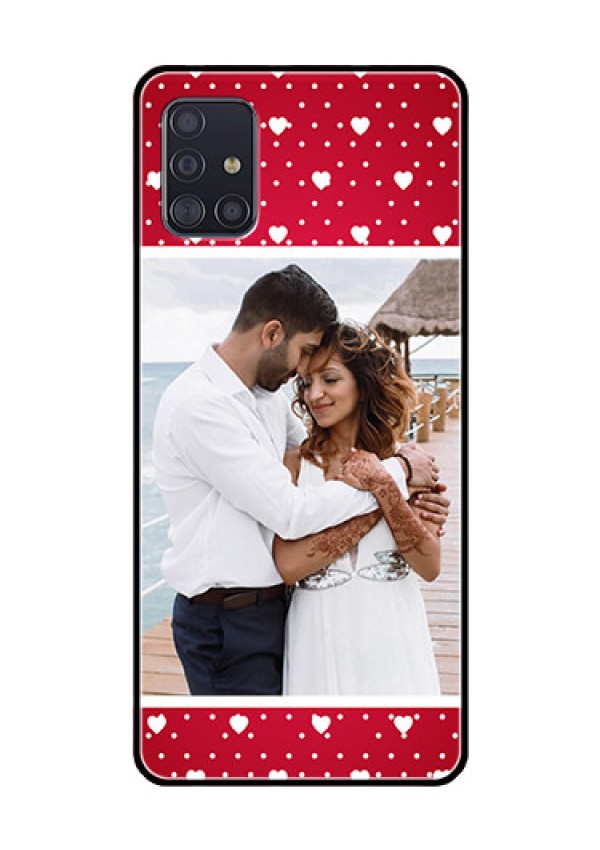 Galaxy A51 Photo Printing on Glass Case  - Hearts Mobile Case Design
