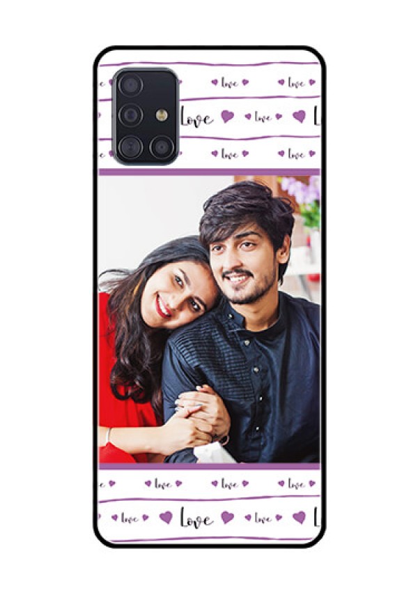Galaxy A51 Custom Glass Mobile Case  - Couples Heart Design