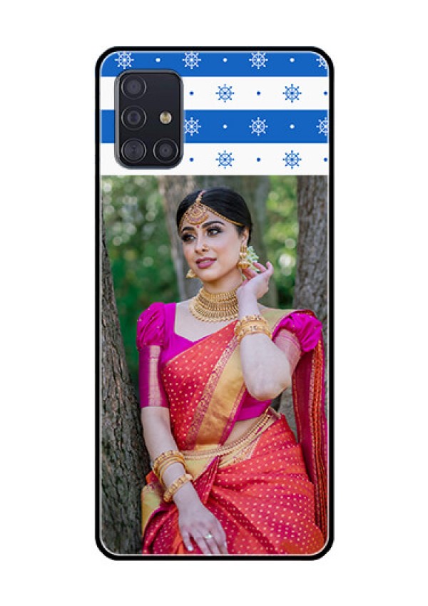 Galaxy A51 Photo Printing on Glass Case  - Snow Pattern Design