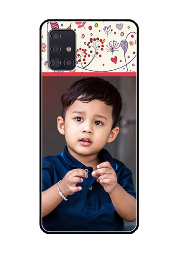 Galaxy A51 Custom Glass Mobile Case  - Premium Floral Design