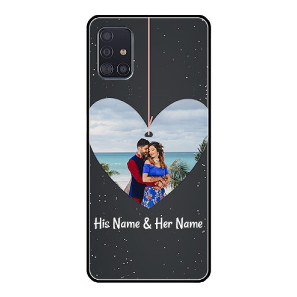 Galaxy A51 Custom Glass Phone Case  - Hanging Heart Design