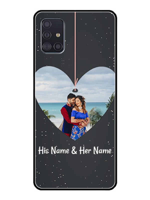 Custom Galaxy A51 Custom Glass Phone Case  - Hanging Heart Design