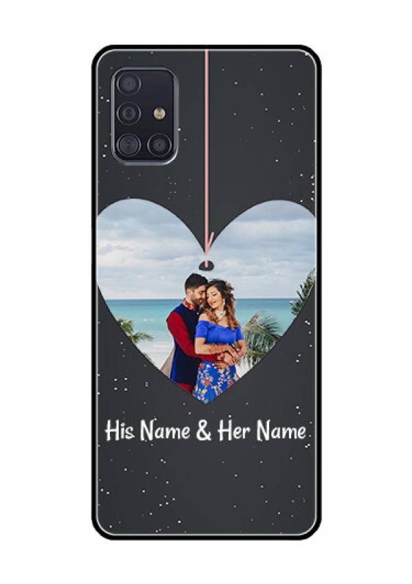 Galaxy A51 Custom Glass Phone Case  - Hanging Heart Design