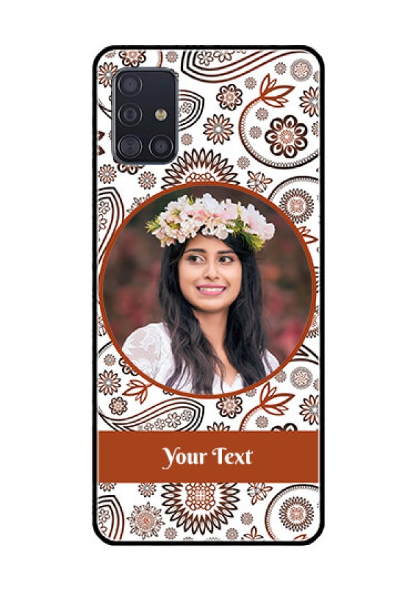 Galaxy A51 Custom Glass Mobile Case  - Abstract Floral Design 