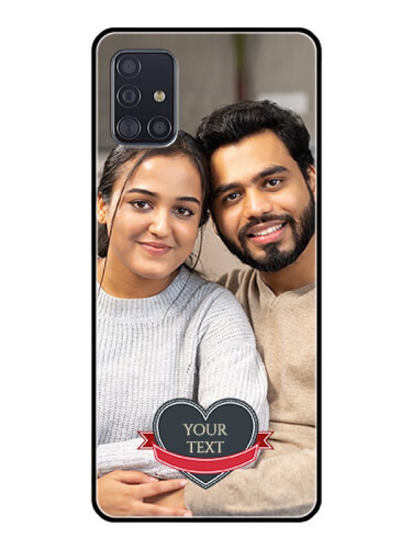 Custom Galaxy A51 Custom Glass Phone Case  - Just Married Couple Design