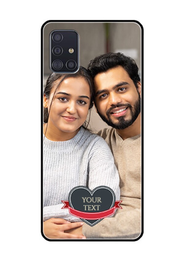 Galaxy A51 Custom Glass Phone Case  - Just Married Couple Design