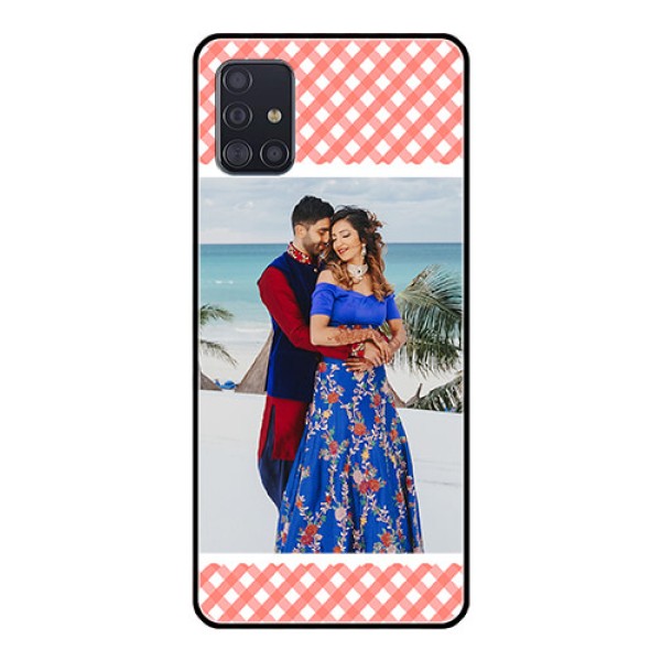 Galaxy A51 Personalized Glass Phone Case  - Pink Pattern Design