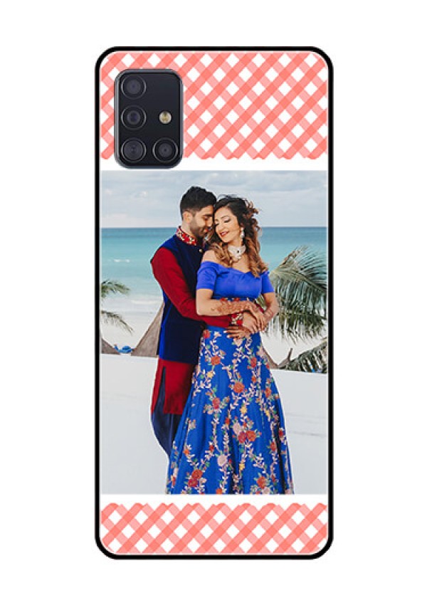 Galaxy A51 Personalized Glass Phone Case  - Pink Pattern Design