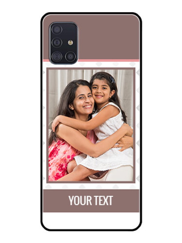 Custom Galaxy A51 Photo Printing on Glass Case  - Simple Diamond Design