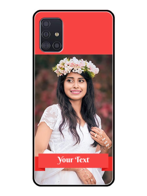Custom Galaxy A51 Custom Glass Phone Case  - Simple Red Color Design