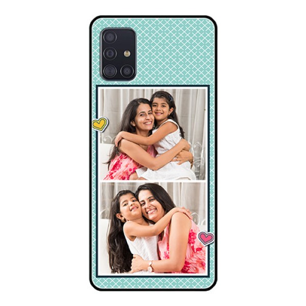Galaxy A51 Custom Glass Phone Case  - 2 Image Holder with Pattern Design
