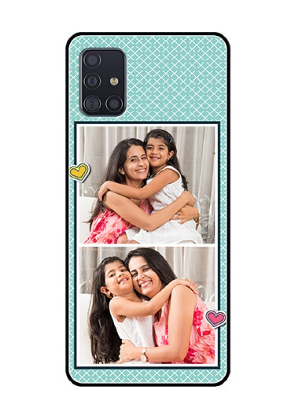 Galaxy A51 Custom Glass Phone Case  - 2 Image Holder with Pattern Design