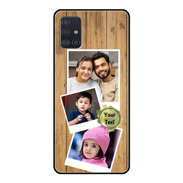 Galaxy A51 Custom Glass Phone Case  - Wooden Texture Design