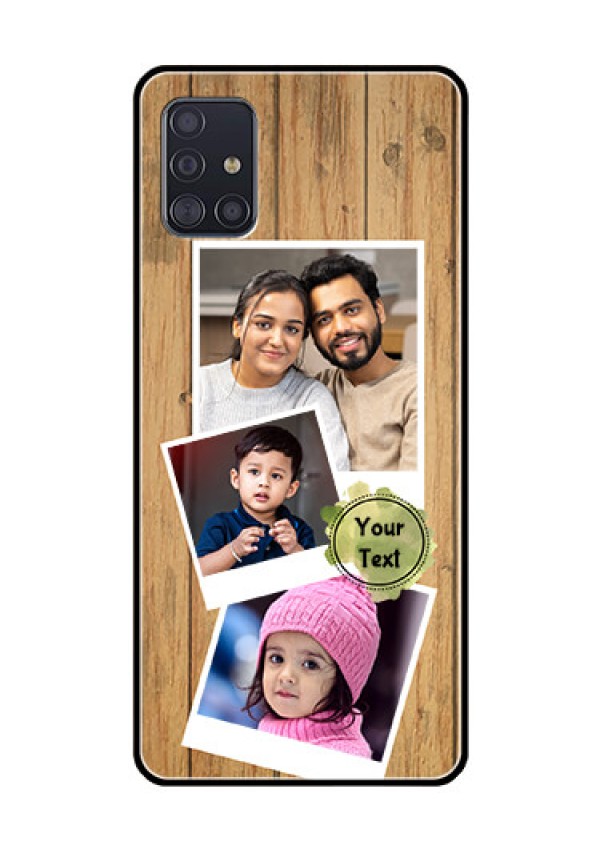 Galaxy A51 Custom Glass Phone Case  - Wooden Texture Design