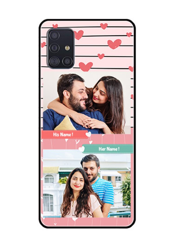 Galaxy A51 Custom Glass Mobile Case  - Photo with Heart Design