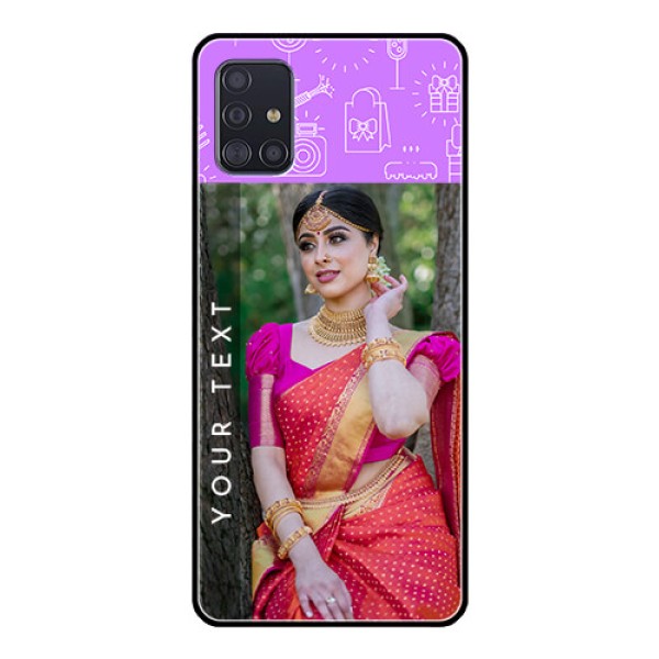 Galaxy A51 Custom Glass Mobile Case - Birthday Icons Design Galaxy A51 Custom Glass Mobile Case - Birthday Icons Design