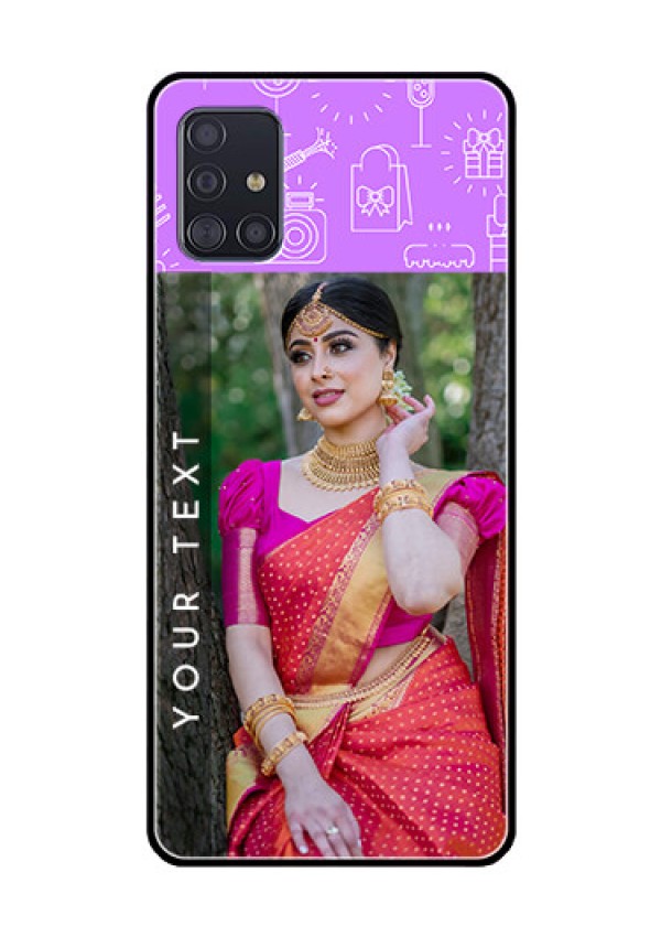 Galaxy A51 Custom Glass Mobile Case  - Birthday Icons Design