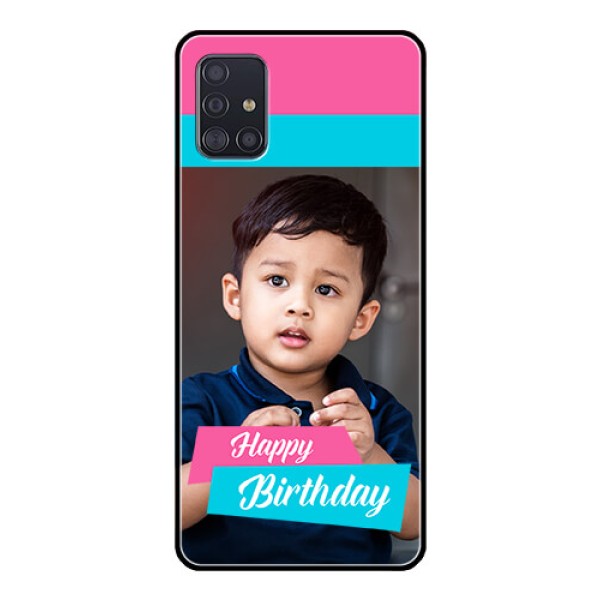 Galaxy A51 Personalized Glass Phone Case  - Image Holder with 2 Color Design