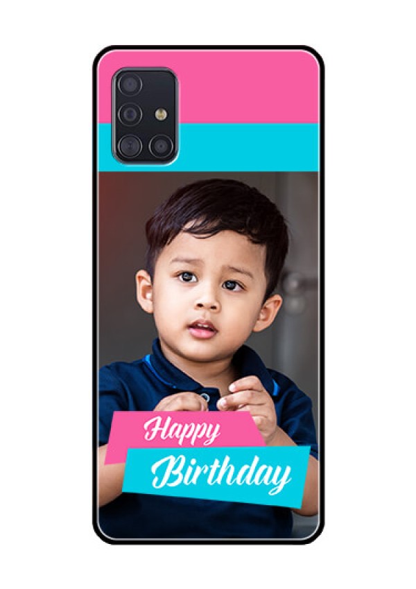Galaxy A51 Personalized Glass Phone Case  - Image Holder with 2 Color Design