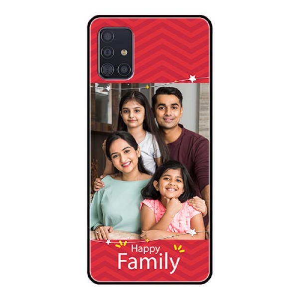 Galaxy A51 Personalized Glass Phone Case  - Happy Family Design