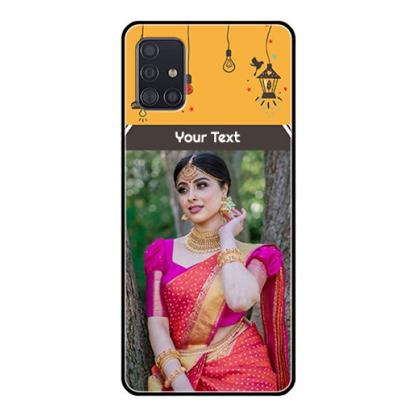 Galaxy A51 Custom Glass Mobile Case  - with Family Picture and Icons 