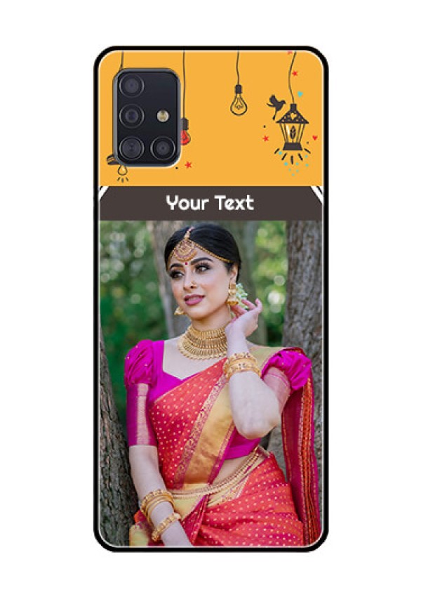 Galaxy A51 Custom Glass Mobile Case  - with Family Picture and Icons 