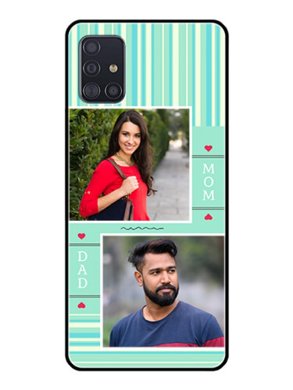 Custom Galaxy A51 Custom Glass Phone Case  - Mom & Dad Pic Design