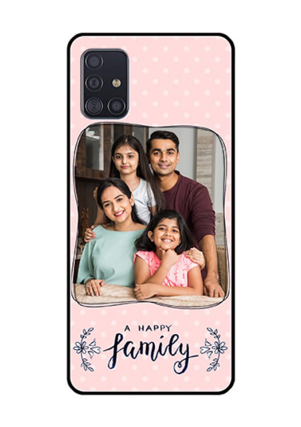 Galaxy A51 Custom Glass Phone Case  - Family with Dots Design