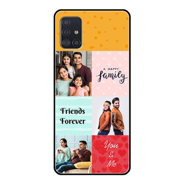 Galaxy A51 Personalized Glass Phone Case  - Images with Quotes Design
